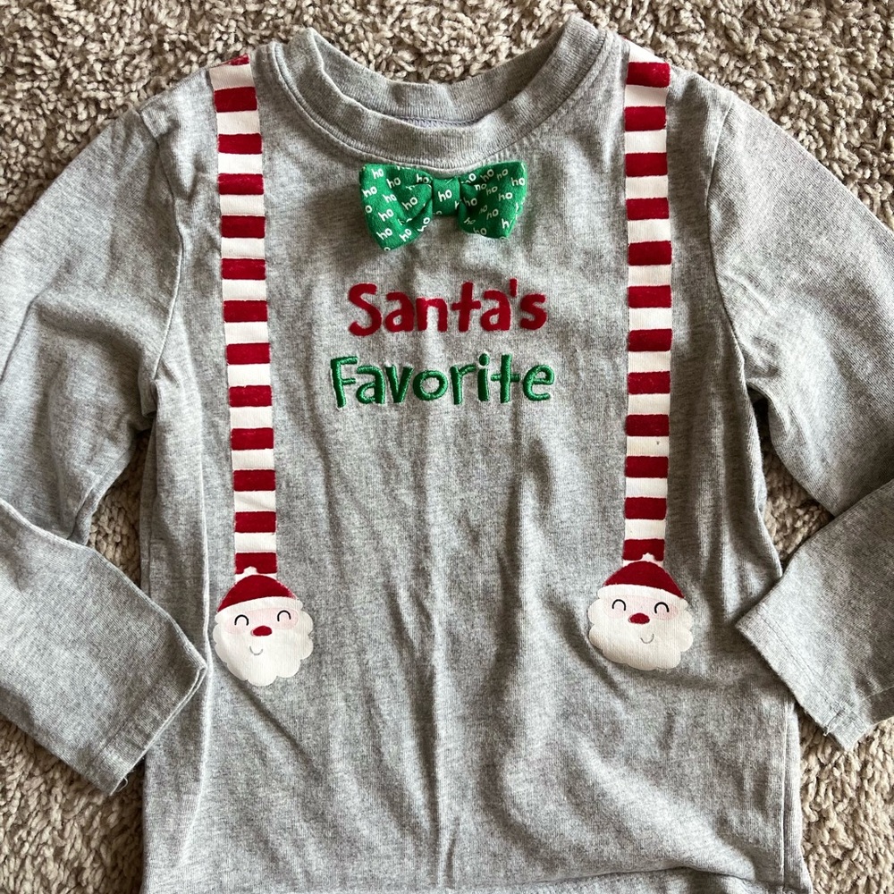 Gray Long Sleeve Shirt with Santa’s Favorite